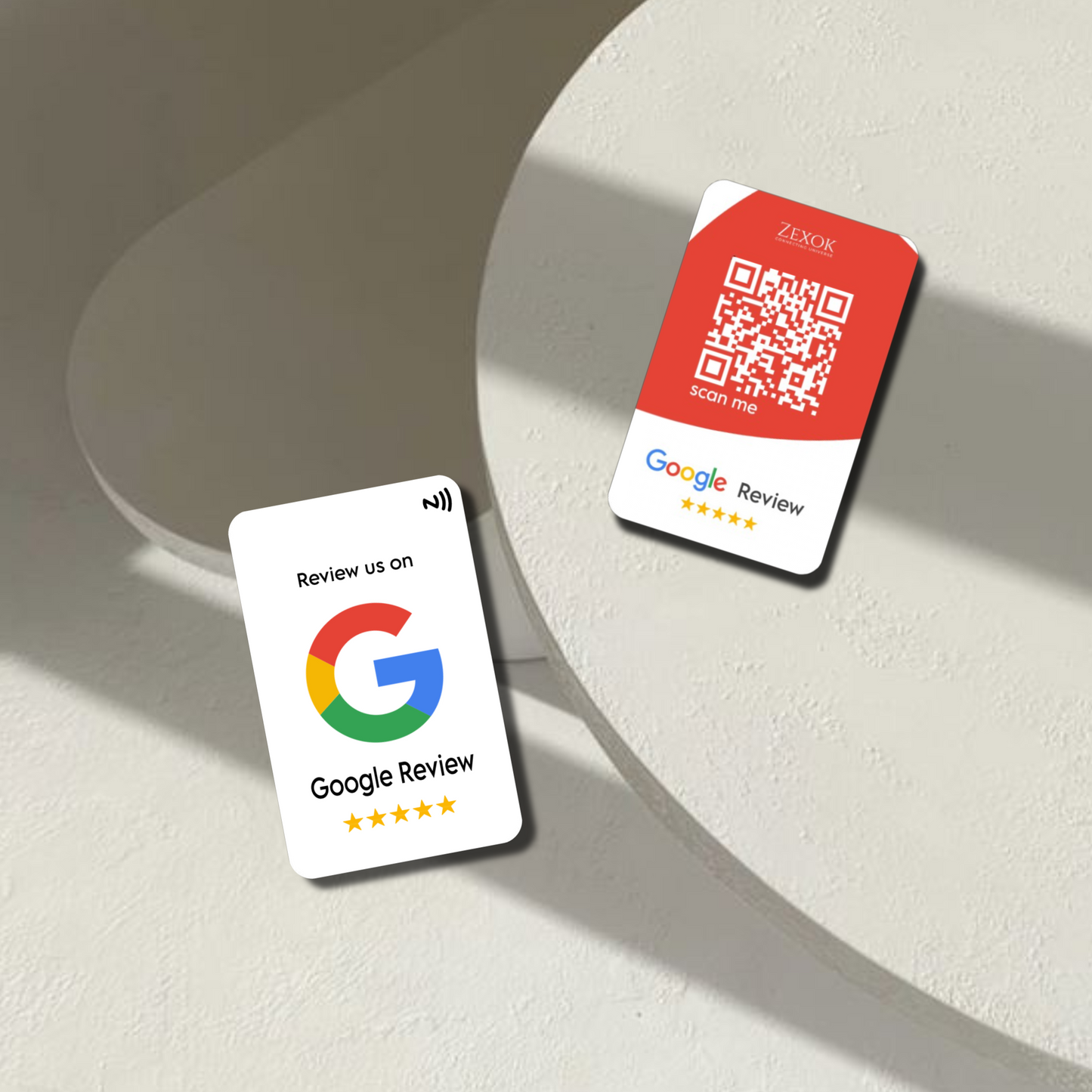 Zexok 5★ Google Review Card – Tap. Review. Dominate.
